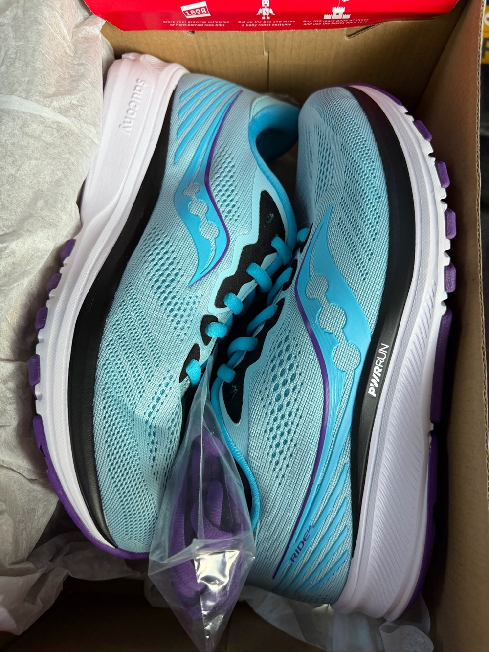 Saucony - Ride 14 Light Blue Women's Running Sneakers - 8.5 - Picture 2 of 7
